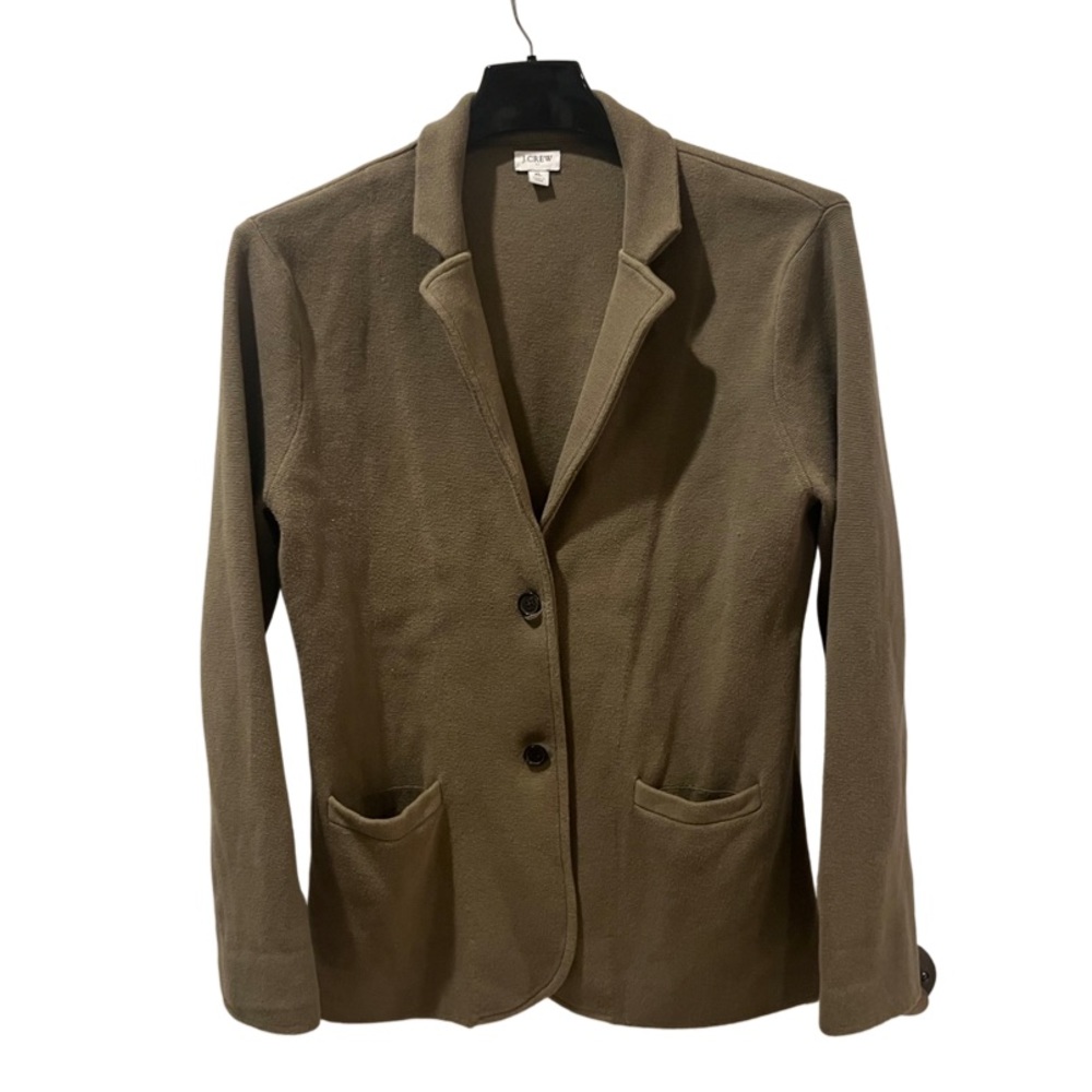 JCREW olive green collared button down woven jacket cardigan
